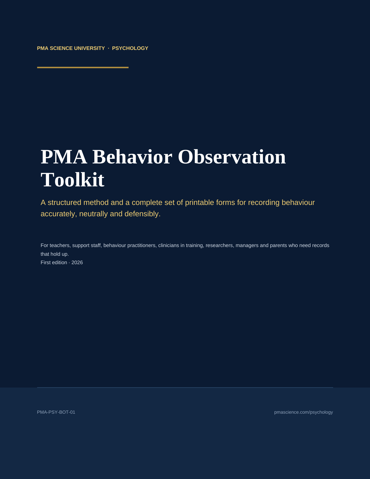 PMA Behavior Observation Toolkit — cover