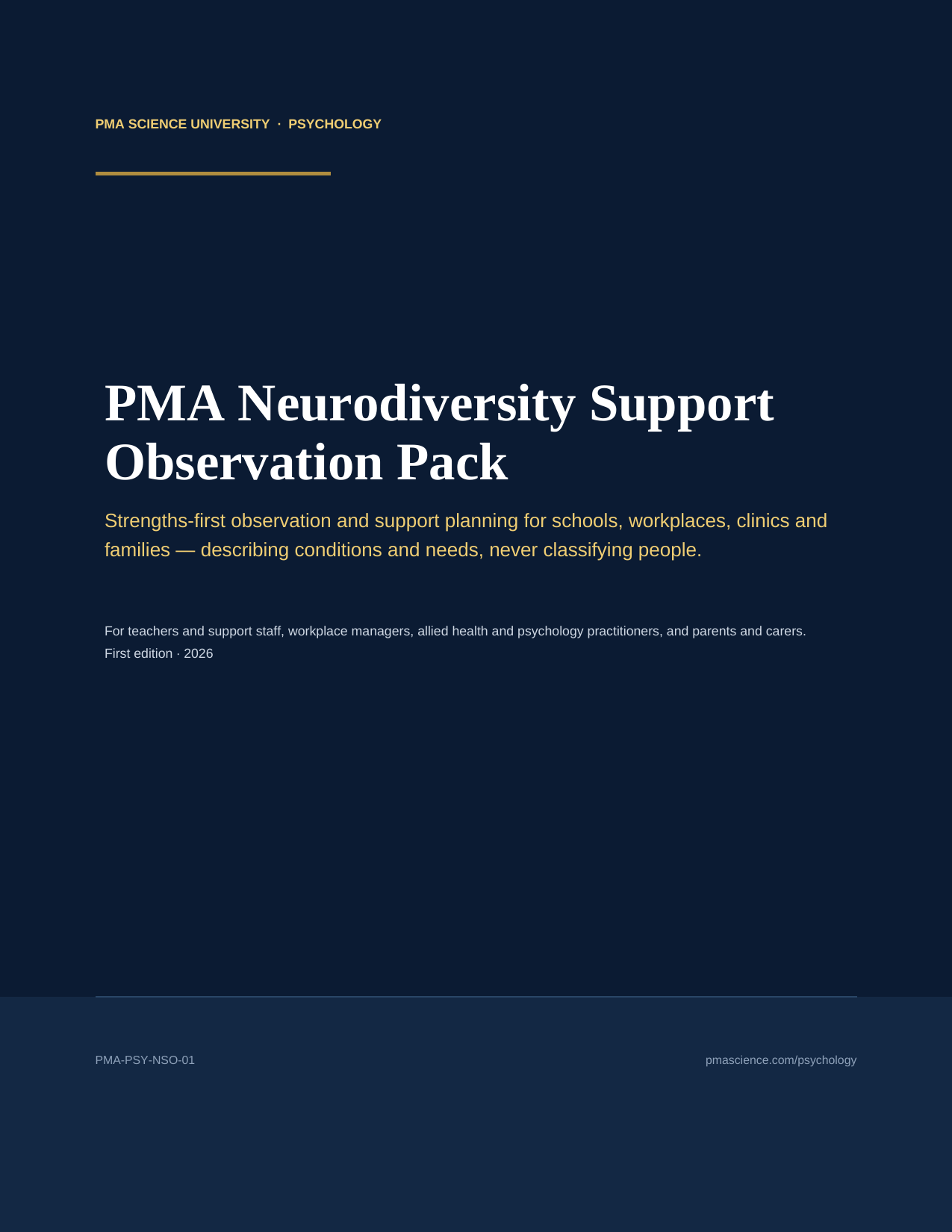 PMA Neurodiversity Support Observation Pack — cover
